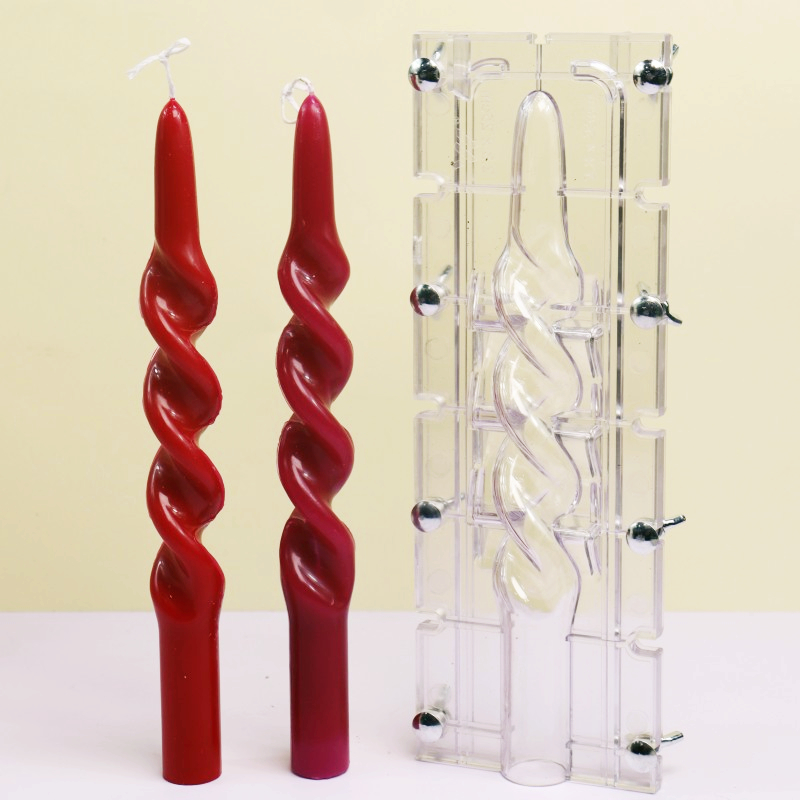 Candle Making Kit - Kolumna z skręconym paskiem Akrylowa forma