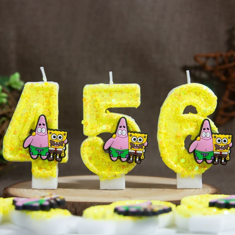 Silk Candle - Świeczki do ciasta z cyframi SpongeBob
