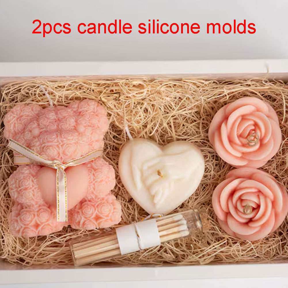 Candle Making Kit - Niedźwiedź ciepła róża silikonowe formy do