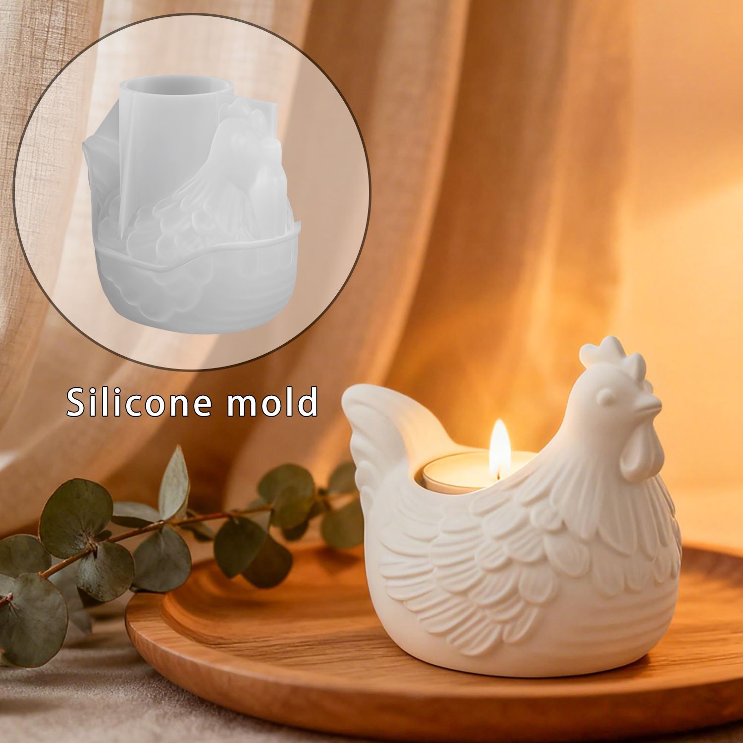 Candle Molds - Forma silikonowa DIY 3D na świecznik