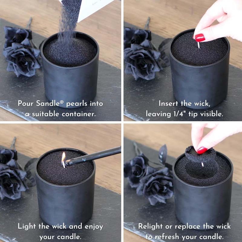 Czarny piasek do świec z knote – Candle Wick recenzja i cena